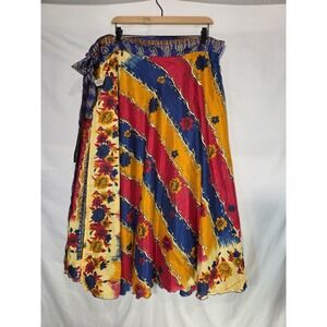 Wevez‎ Tiered Maxi Wrap Skirt One Size Boho Hippie Gypsy Festival Flamenco Dance